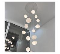 Lampada a sospensione, Modern Stair chandelier Pendant lights indoor lighting Ceiling lamp hanging light led Chandeliers for living room lightin(White 14heads,Dimmable)