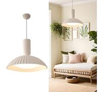 Lampada a sospensione moderna a coste, plafoniera a cupola bianca, lampada da pranzo minimalista, illuminazione decorativa regolabile per cucina, soggiorno, camera da letto, stile scandinavo Japandi (