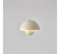 Lampada A Sospensione Moderna A Forma di Cupola, Lampada A Sospensione in Metallo, Cavo Regolabile da 71", 1 Luce per Isola Cucina, Sala da Pranzo, Soggiorno(40cm, Cream)
