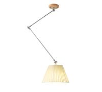 Lampada a sospensione moderna con braccio oscillante da soffitto, lampada a sospensione con paralume in tessuto plissettato, lampadario industriale da soffitto con braccio lungo per sala da pranzo, c