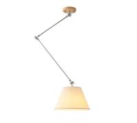 Lampada a Sospensione Moderna con Braccio snodabile da soffitto, Lampada a Sospensione con Paralume in Tessuto Plissettato, lampadario Industriale a Braccio Lungo per Sala da Pranzo, Cucina, Isola,