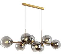 Lampada a sospensione moderna da pranzo nordica, lampadario in vetro a sfera retrò, luce da cucina, lampadario in vetro grigio fumé, illuminazione decorativa per soggiorno e sala da pranzo 8