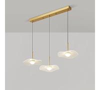 Lampada a Sospensione Moderna di metà secolo a 3 luci, Lampada a Sospensione a LED in Oro Vintage, lampadario Nordico a Forma di Fiore di Loto, Lampada a Sospensione a grappolo NER