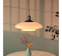 Lampada a sospensione moderna di metà secolo con lampada a sospensione in vetro opalino, grande paralume UFO, lampada a isola sopra la cucina, lampadario vintage regolabile in stile scolastico pe