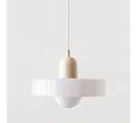 Lampada a sospensione moderna di metà secolo, in vetro verde retrò, per cucina, isola, sala da pranzo, camera da letto, bar, lampadario da fattoria nordica (35 cm, colore F)