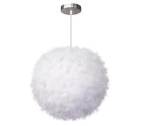 Lampada a sospensione moderna e soffice con paralume in piuma, illuminazione a goccia, decorazione for camera da letto, sala da pranzo e soggiorno(WHITE)