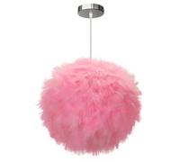 Lampada a sospensione moderna e soffice con paralume in piuma, illuminazione a goccia, decorazione for camera da letto, sala da pranzo e soggiorno(Pink)