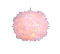 Lampada A Sospensione Moderna E Soffice, Paralume In Piuma Bianca, Illuminazione A Goccia, Decorazione For Camera Da Letto, Studio, A Creativa(Pink Flower 20cm)