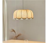 Lampada a Sospensione Moderna E27 in Lino, Lampada a Sospensione Classica in Stile Nordico, Lampada a Sospensione a 1 Luce per Isola da Cucina, apparecchi di Illuminazione per Soggiorno, Camera d