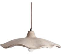 Lampada a sospensione moderna grande da 16 pollici - Lampada a sospensione a forma di fiore di loto in cemento giapponese, luci sospese al soffitto in cemento grigio, lampada a sospensione con base E2