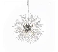 Lampada a Sospensione Moderna in Cristallo con fuochi d'artificio Durante la Luce, 16 luci, Finitura in Metallo Cromato, per Sala da Pranzo, Soggiorno, Camera da Letto, 8 Teste, 40 cm (cromata, 9