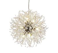 Lampada a Sospensione Moderna in Cristallo con fuochi d'artificio Durante la Luce, 16 luci, Finitura in Metallo Cromato, per Sala da Pranzo, Soggiorno, Camera da Letto, Loth 9 Teste, 50 cm (Loth