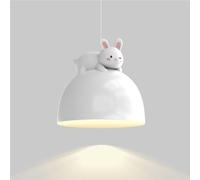 Lampada a sospensione moderna in metallo bianco decorativo nordico di metà secolo, con simpatici fiocchi, a forma di coniglio e panda, per camera da letto di ragazzi e ragazze, studio, cameretta dei b