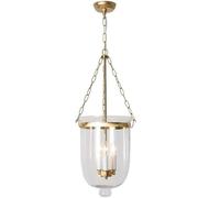 Lampada a sospensione moderna in stile vintage a campana, in ferro dorato, con paralume in vetro, lampadario a 3 luci E14, stile candela, for camera da letto e soggiorno.