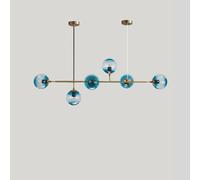 Lampada a Sospensione Moderna in Vetro a 6 luci, lampadario a Globo Regolabile E27, lampadario in Stile Nordico per Isola Cucina, Illuminazione da Fattoria, Design Elegante per l'arredamento