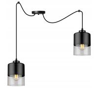 Light-Home Spider Roma Lampadario a Sospensione - Lampadario Ragno per Soggiorno Camera da Letto e Cucina - Lampade a Sospensione in Metallo e Vetro con Paralume Moderno - 2 Luce - E27