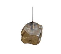 Lampada a sospensione moderna in vetro irregolare nordico, lampada a sospensione color ambra e oro con design a cubo di ghiaccio, lampadario artistico unico per sala da pranzo, isola cucina, soggiorno