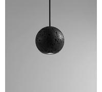 Lampada a sospensione moderna nera, lampada a sospensione minimalista in pietra vulcanica con paralume rotondo, lampada da soffitto singola in stile industriale per camera da letto, soggiorno, sala da