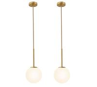 Lampada A Sospensione Moderna, Paralume A Sfera Di Vetro Bianco Smerigliato E27 A Sospensione Per Il Corridoio Della Cucina Camera Da Letto Per Soggiorno,2pcs
