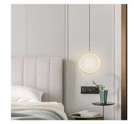 Lampada a sospensione moderna piccola Lampadario a LED Cerchio Lampadario decorativo da comodino in rame Compatible with camera da letto Soggiorno Villa,semplice e bello