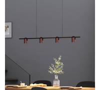 Lampada a sospensione Molto Luce Nuun PD, nero/marrone caffè, a 4 luci. Molto Luce