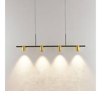 Lampada a sospensione Molto Luce Nuun PD, nero/oro, alluminio, a 4 luci. Molto Luce