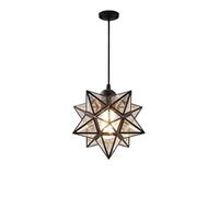 Lampada a sospensione Moravian Star Light in vetro seminato, lampada a sospensione a soffitto, altezza regolabile Robusto