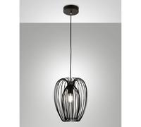 Fabas Luce Lampada a sospensione Camp, Ø 25 cm, nero, cestino in filo metallico Fabas Luce