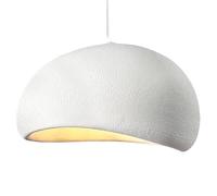 Lampada a sospensione nordica creativa Lampada da soffitto regolabile E27 Lampadario con ombra in pietra simulata per camera da letto Sala da pranzo Soggiorno Decorazione per la casa bianca