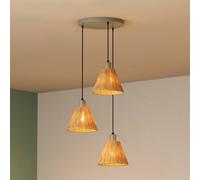 Lampada a sospensione OSRAM Decor Raffia, a 3 luci rotonde, rafia, naturale Osram