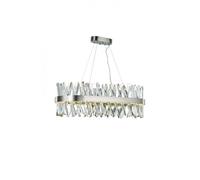 Lampada a sospensione ovale AKASHA, nichel satinato, LED 90W 8100LM 3000K dimmerabile, l 90 w 40 h 150cm