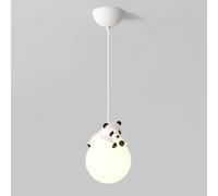 Lampada a sospensione Panda in resina, lampada a sospensione per cameretta dei bambini dei cartoni animati, lampade a sospensione da comodino, lampadario sferico in acrilico, apparecchi di illuminazio