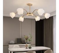 Lampada a sospensione pastorale americana moderna di lusso soggiorno sala da pranzo camera da letto villa modello stanza decorazione della casa lampadario a LED (B Golden 6 lights)