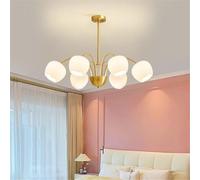 Lampada a sospensione pastorale americana moderna di lusso soggiorno sala da pranzo camera da letto villa modello stanza decorazione della casa lampadario a LED (C Golden 6 lights)