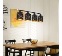 Lampada A Sospensione Pendellampe Altezza Regolabile Nera 4X E27 [EEK: Non valutato]