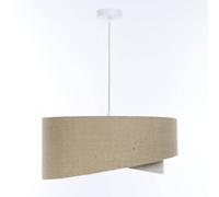 Lampada a Sospensione Pendelleuchte Stoffa Natura Crema E27 Rotondo D: 45 CM