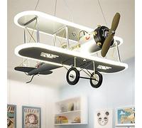 Lampada a sospensione per aeroplano per camera dei bambini, lampadario per camera da letto per aeroplano 87W, plafoniera a sospensione per aeroplano grigio per camera da letto, camera dei ra