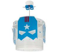 Lampada a sospensione per bambini Dalber Blue Hero, Supereroe Superhero, si illumina al buio, 61812M, E27