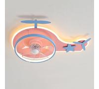 Lampada a sospensione per camera da letto Ventilatori a soffitto a elicottero con luci per camera da letto Telecomando Luce dimmerabile Montaggio a filo Lampada ventilatore a basso profilo Camera del