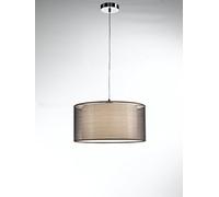 Lampada a Sospensione PERENZ-5972 cromo lucido con paralume in tessuto Altezza regolabile 100 x D.45 CM