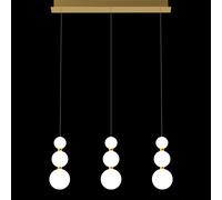 Lampada a sospensione PERLA, oro, 9 sfere, led 36 Watt, lumen 3060,3000K, L70 P11 H 150 cm, dimmerabile