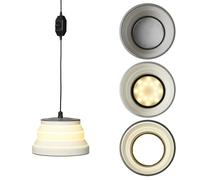 Lampada a Sospensione Pieghevole Silicone Bianco Ø15cm Campeggio Adapter 5m Cavo