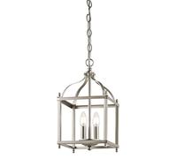 Lampada a sospensione plafoniera acciaio nichel D 20,3 cm lampada sala da pranzo 2 fiamme