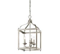 Lampada a sospensione plafoniera acciaio nichel D 30,5 cm lampada sala da pranzo 3 fiamme