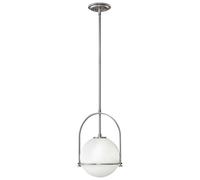 Lampada a Sospensione Plafoniera Acciaio Nichel Vetro Luce Sala da Pranzo