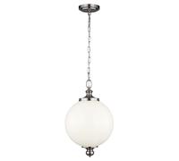Lampada a Sospensione Plafoniera Acciaio Vetro D 30,5 CM Sala Pranzo [EEK: Non valutato]