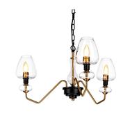 Lampada a Sospensione Plafoniera Acciaio Vetro D 73,2 CM Sala Pranzo Ottone [EEK: Non valutato]