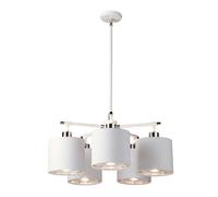 Lampada a Sospensione Plafoniera da Soggiorno Acciaio Nichel D 53,5 CM Bianco