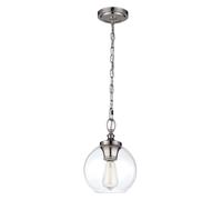 Lampada a sospensione plafoniera lampada a sospensione acciaio vetro nichel D 21,6 cm lampada da sala da pranzo