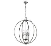 Lampada a sospensione plafoniera lampada a sospensione in acciaio nichel D 62,2 cm design sferico